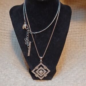 NWT Chicos Geometric Rhinestone Necklace